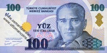 100<b>Yeni Türk</b> Lirası (8.Emisyon / 1.Tertip 2005) - e8-100YTL-obv