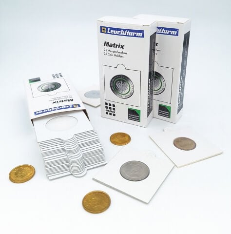 Alman LEUCHTTURM 35mm Kendinden Yapışkanlı Beyaz Karton Kapama