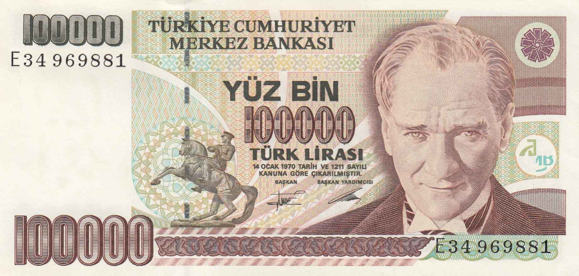 100.000 Lira 7.Emisyon / 2.Tertip E34969881