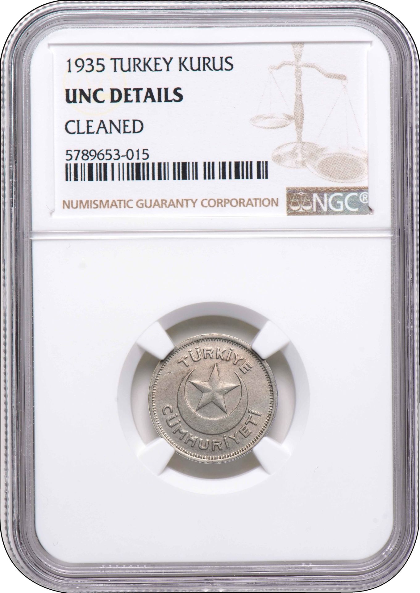 NGC SERTİFİKALI - 1 KURUŞ 1935-1935 - 1937-Osmanlı Nümismatik