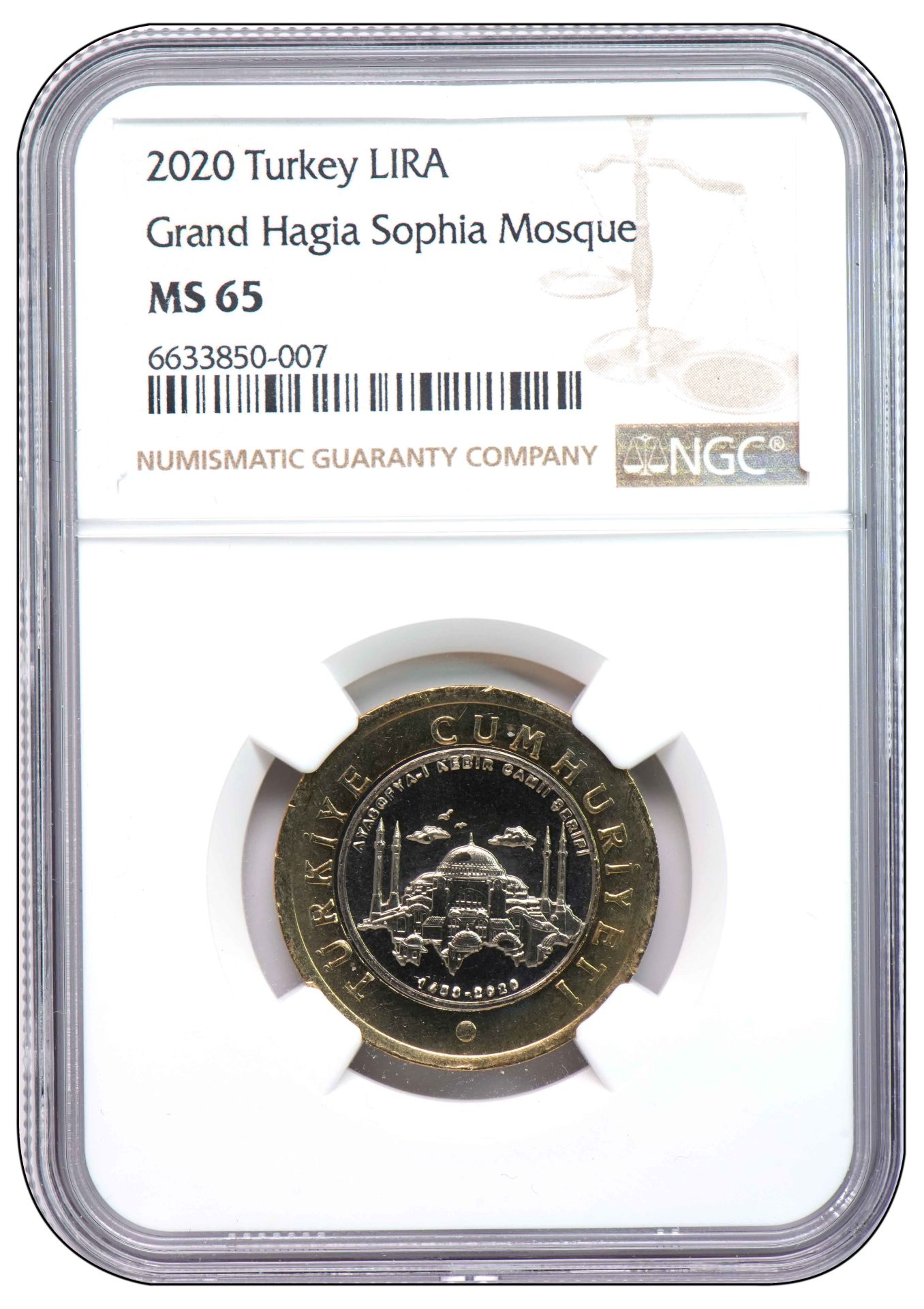 NGC SERTİFİKALI - 1 Lira 2020 - Ayasofya Kebir Camii Şerifi Açılışı