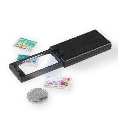 2,5x ve 45x büyütmeli LED + Morötesi Işıklı Büyüteç, siyah