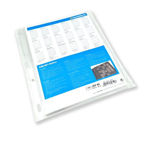 LEUCHTTURM - Yuvarlak Darphane Kapsülleri için şeffaf sayfa (2'li paket)