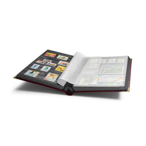 Leuchtturm Pul Defteri - Metal Köşebentli Crocodile Comfort Deluxe A4 (64 siyah sayfa) MAVİ cilt