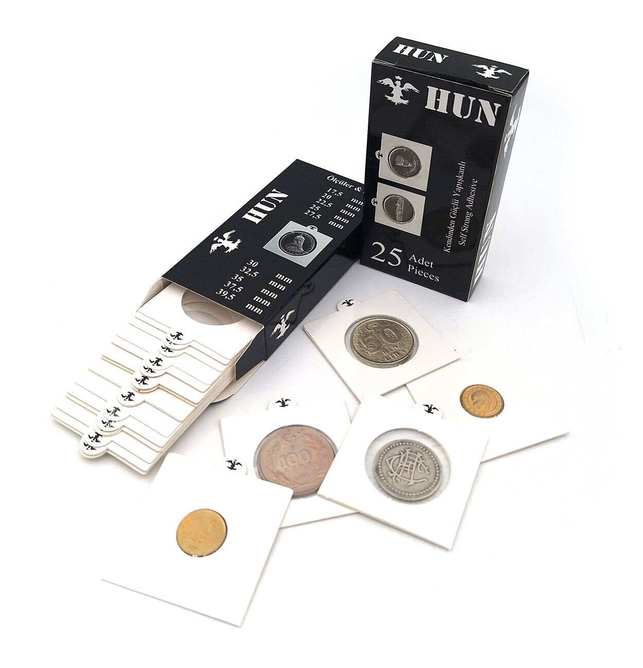 Hun Marka 20mm Kendinden Yapışkanlı Beyaz Karton Kapama (25'li paket)