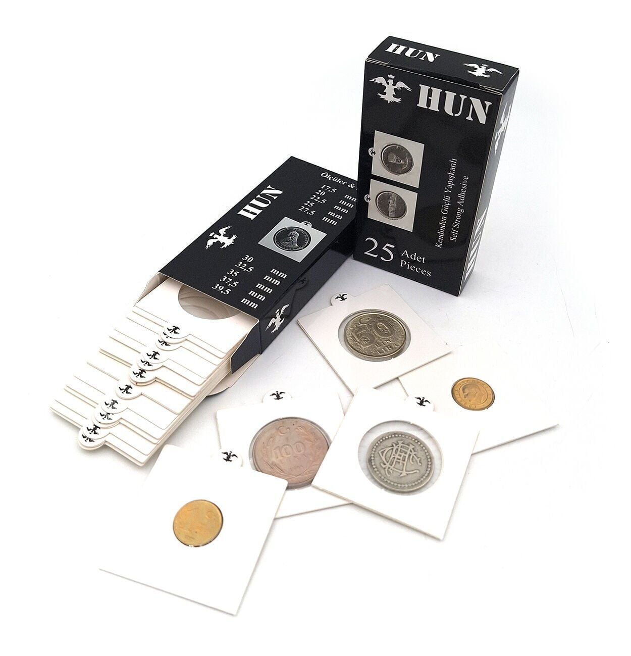 Hun Marka 30mm Kendinden Yapışkanlı Beyaz Karton Kapama (25'li paket)